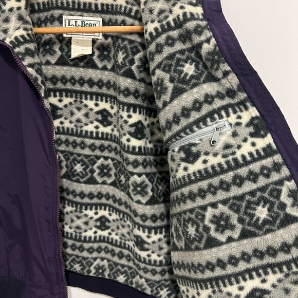 Vintage LL BEAN Purple Fleece Lined Warm Up Jacket size - Picture 5 of 5